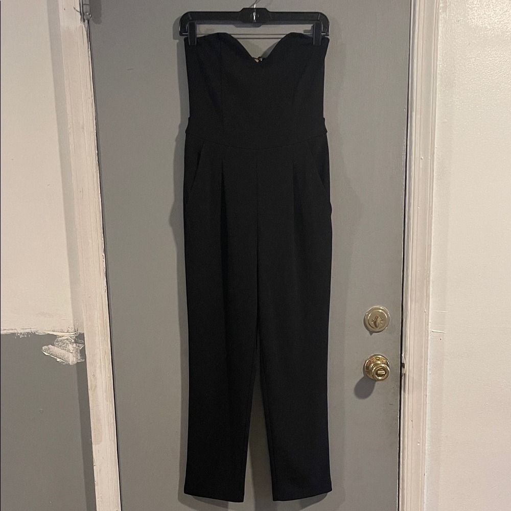 Express Black Strapless Jumpsuit